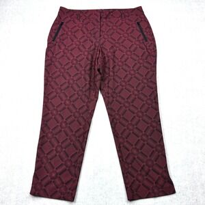 Slazenger Golf Pants Womens 10 Pink Black Geometric Plaid‎ Stretch Crop Capris